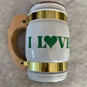 I Love Vermont Souvenir Siesta Ware Wood Handled Mug